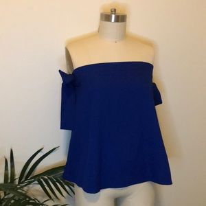 Royal Blue Strapless Top